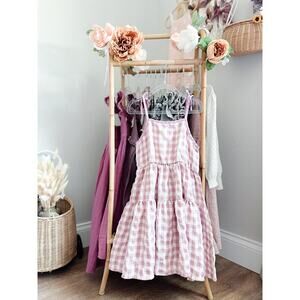Afternoon In The Meadow Mauve Gingham Floaty Picnic Twirl Dress 7/8